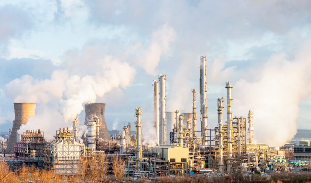 skyline of chemical plant in the UK